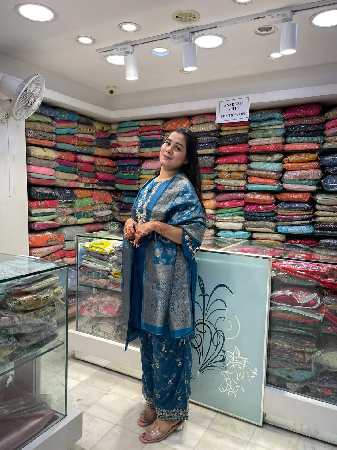 Banarasi fabric plazzo bottom short kurti