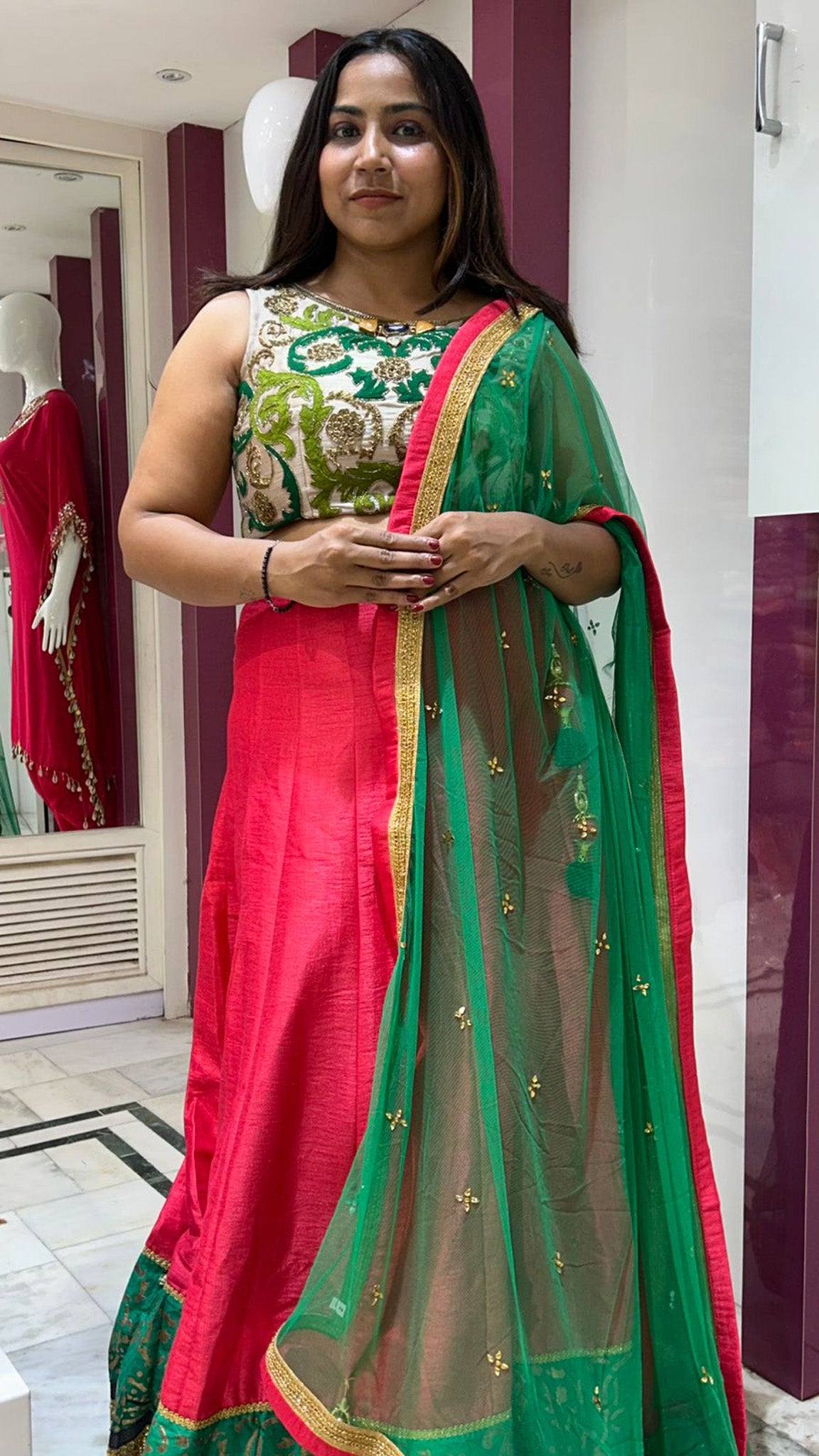 Raw Silk Embroidered Silk Indo western