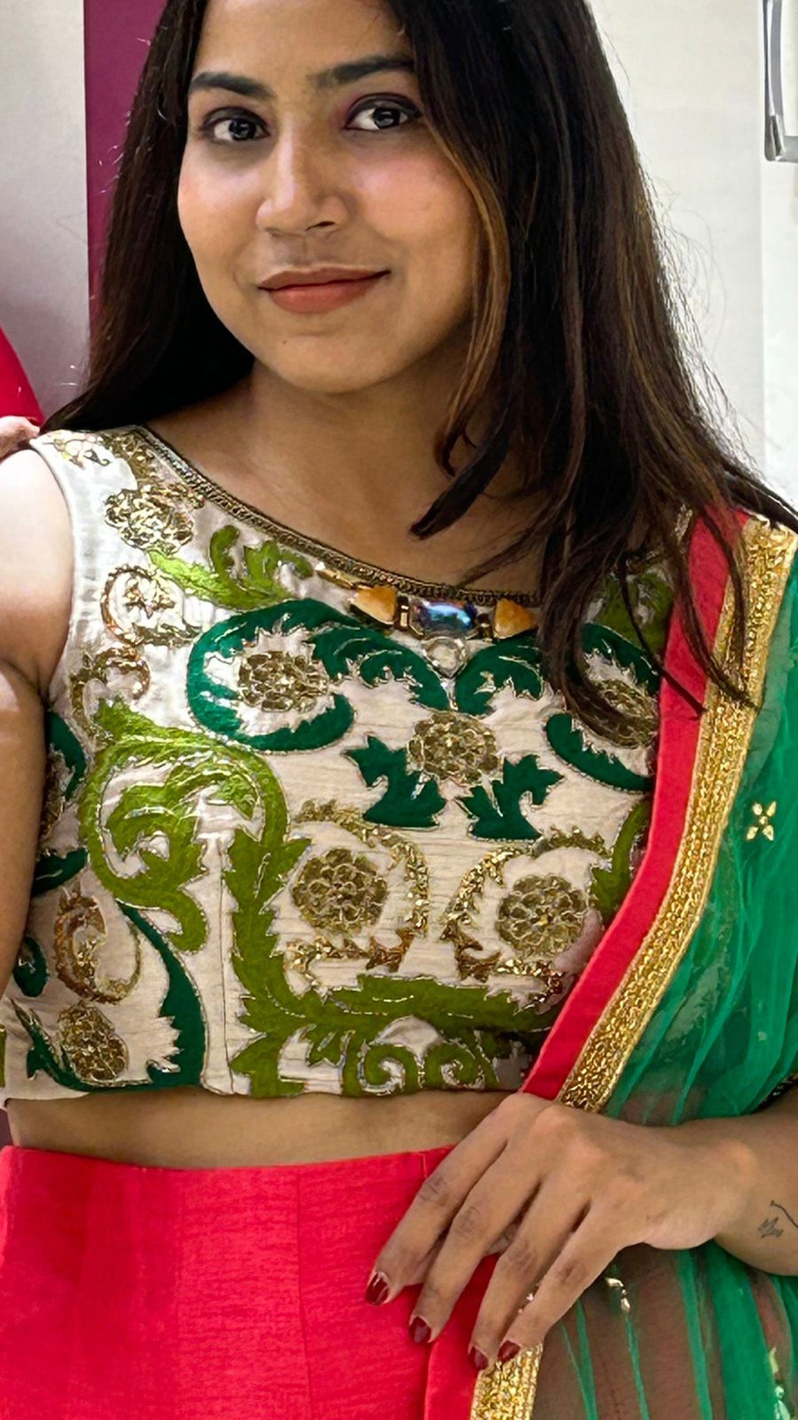 Raw Silk Embroidered Silk Indo western