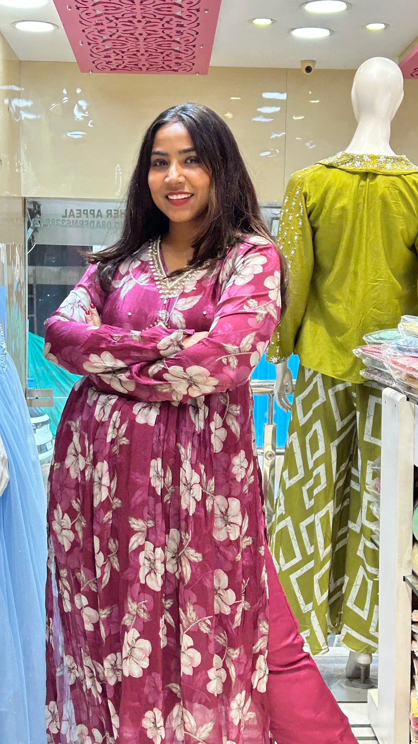 chinon alia cut stylish partywear suit