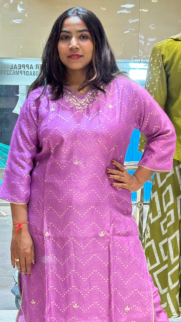 purple banarasi kurti pant adorable ethnic wear