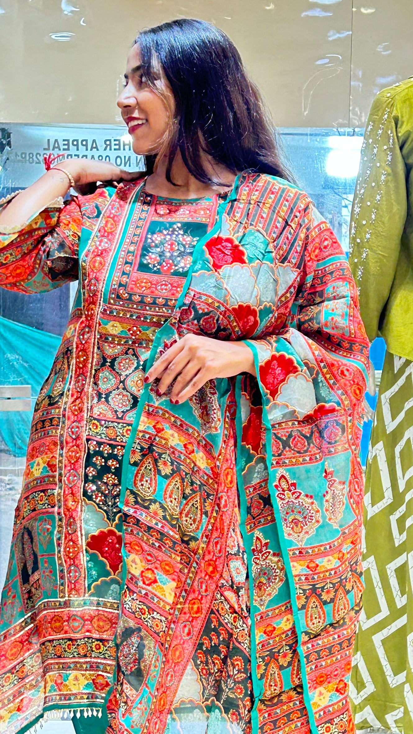 tunic pants short kurti multicolor crepe kurta pant set