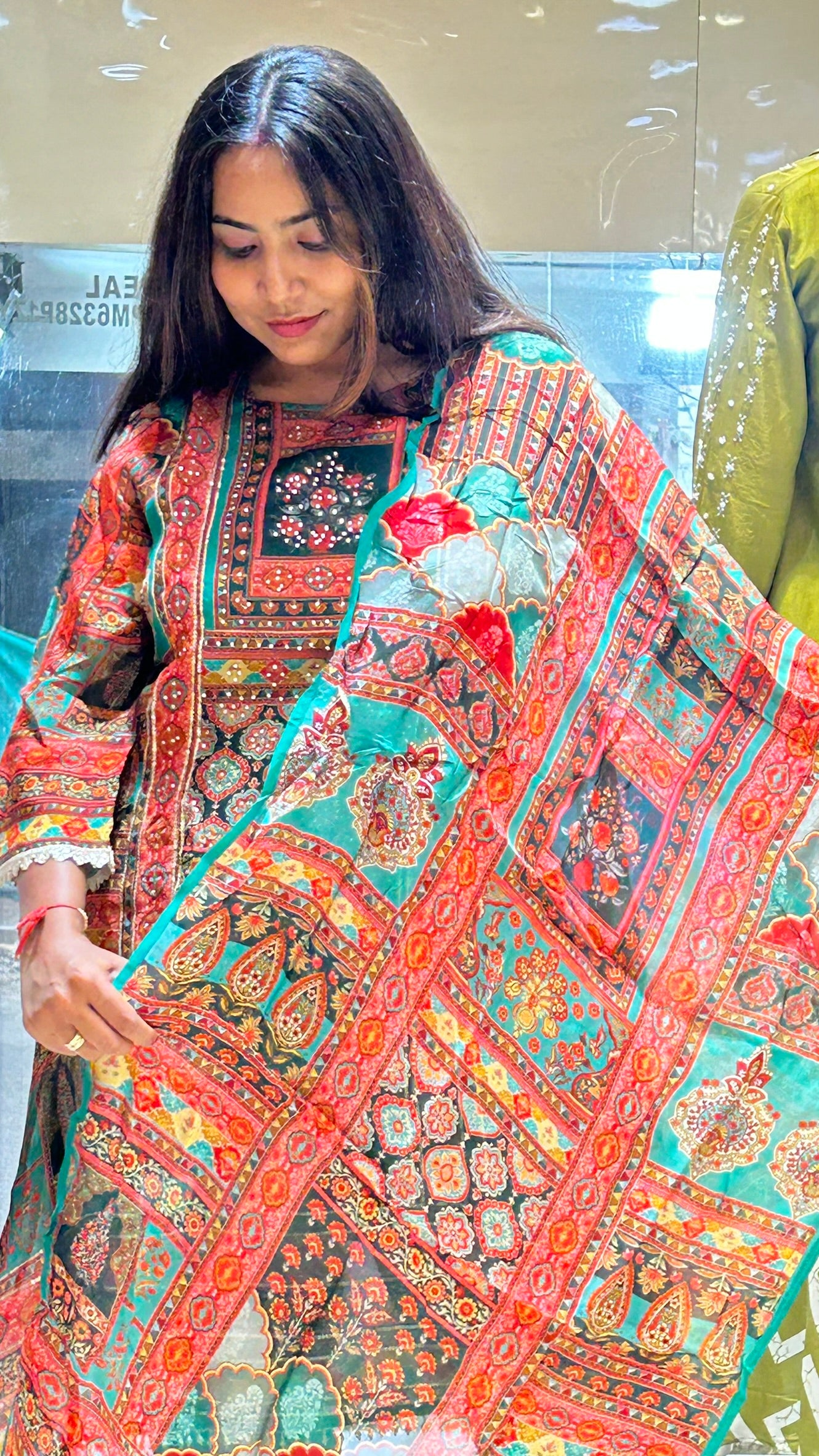 tunic pants short kurti multicolor crepe kurta pant set