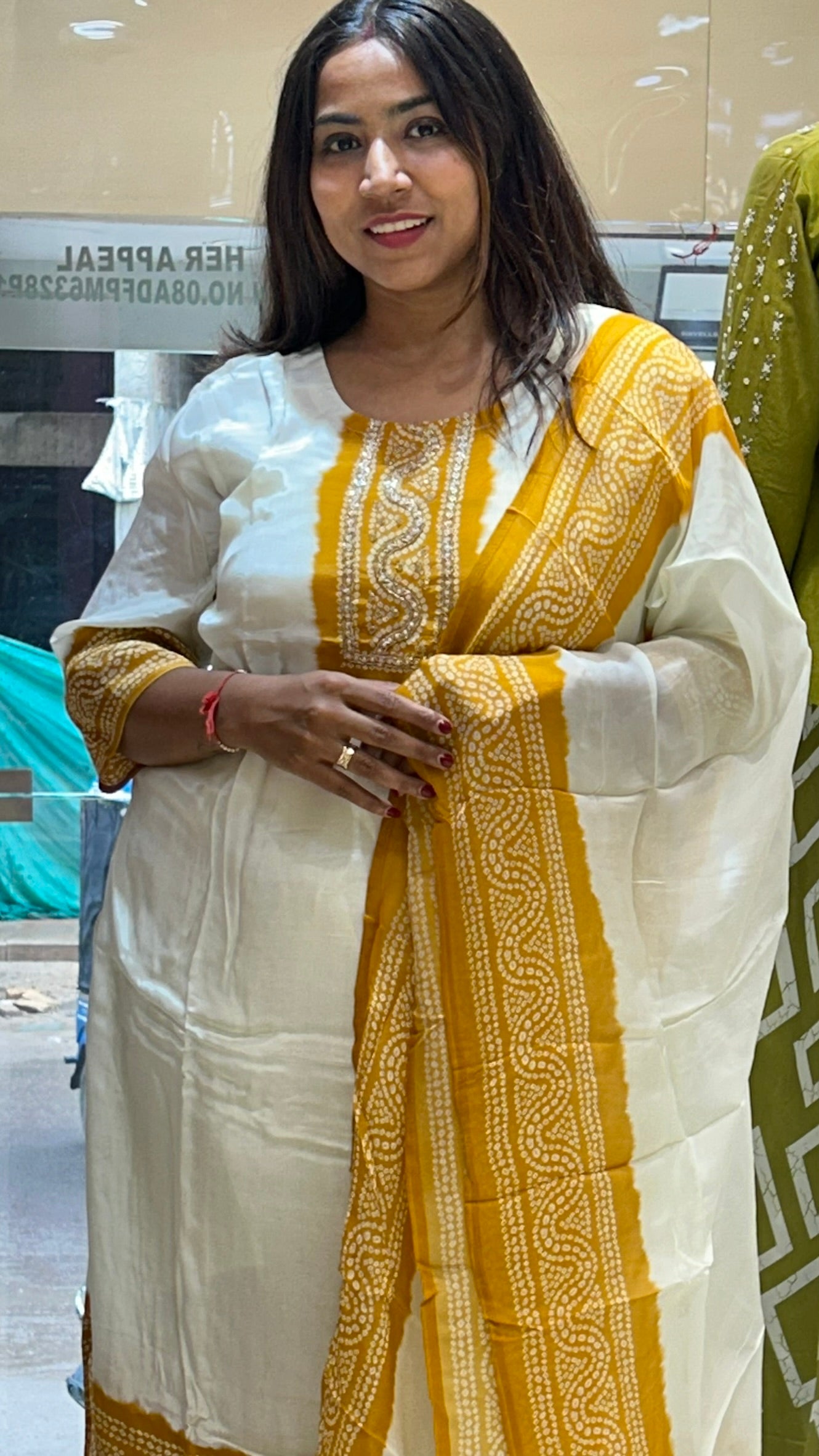 crepe silk batik print partywear simplicity kurta suit