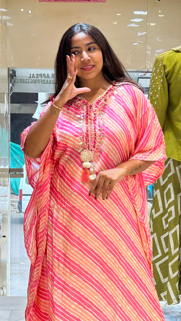 lahriya pure fabric with kaftaan pant