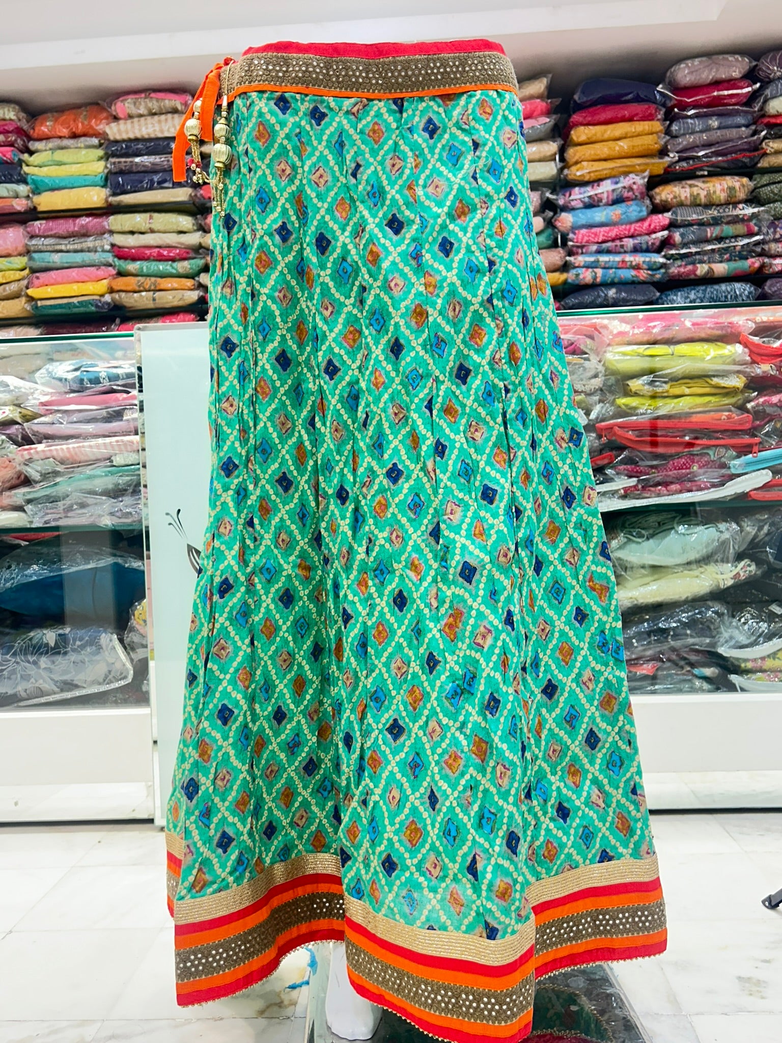 multicolor cotton traditional look jaipur block print skirt