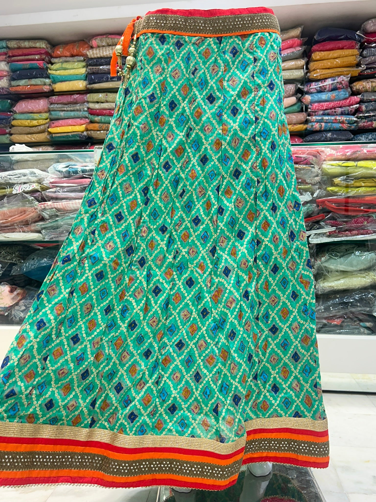 multicolor cotton traditional look jaipur block print skirt