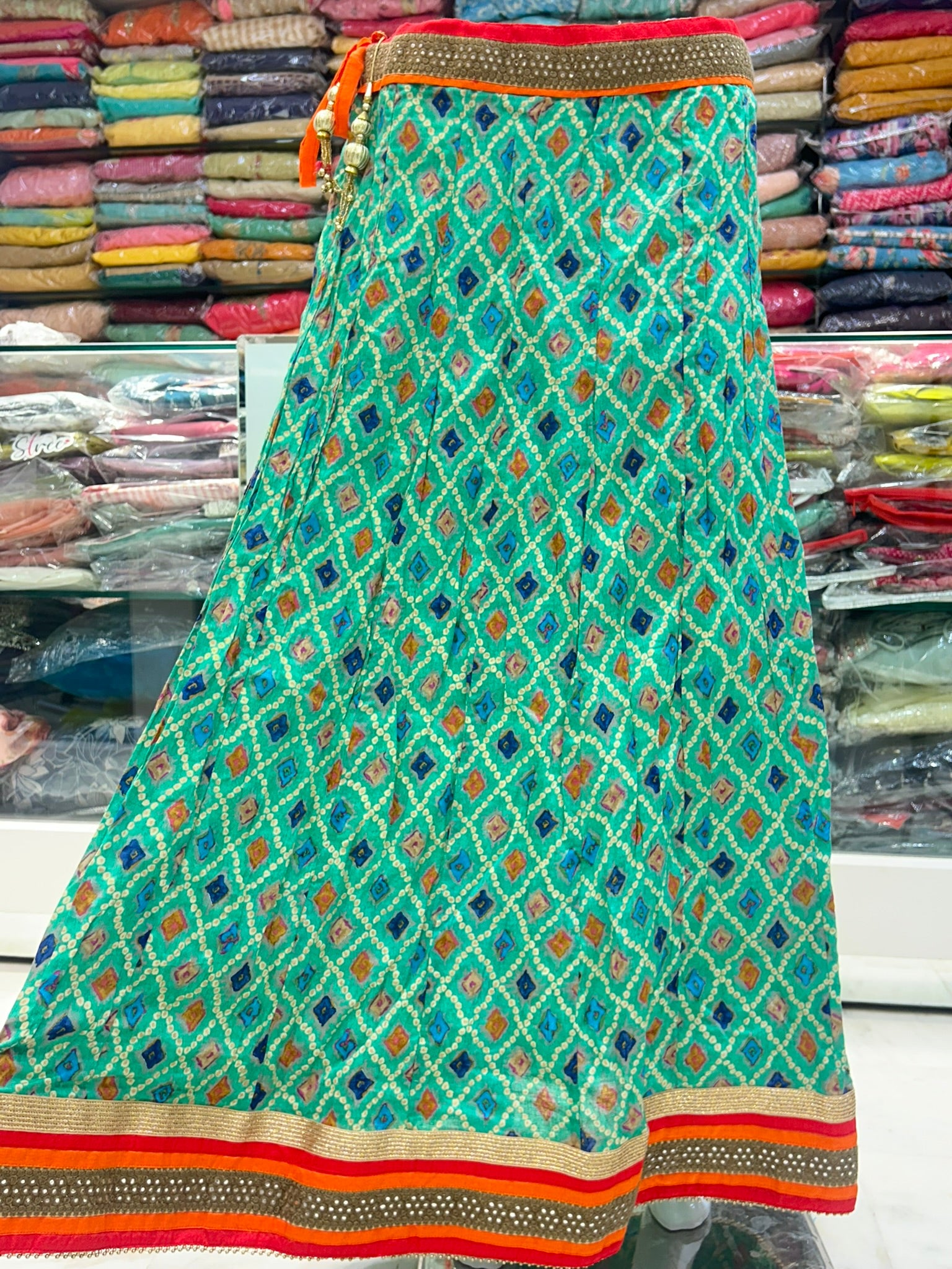 multicolor cotton traditional look jaipur block print skirt