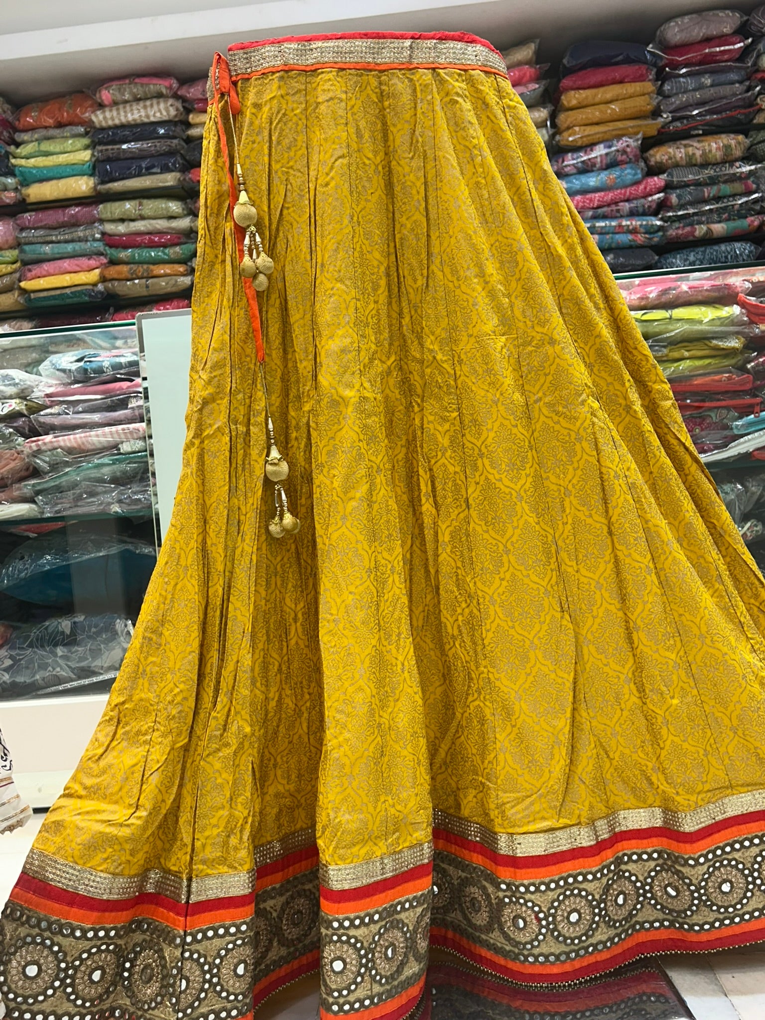 banrasi look cotton traditional flaired skirt