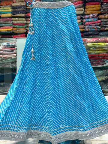 ferozi blue color cotton lahriya style skirt