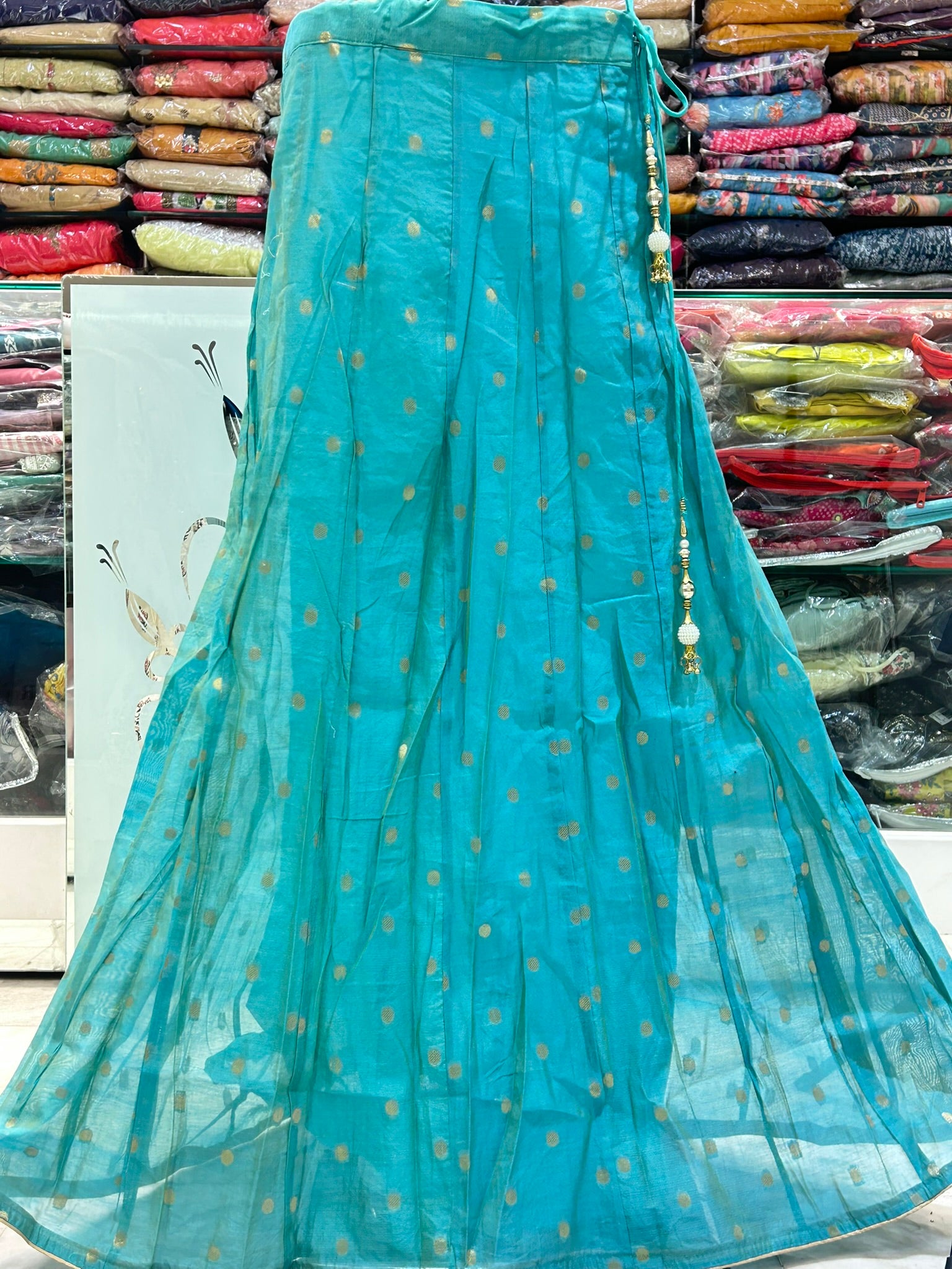 pure chanderi silk long partywer skirt