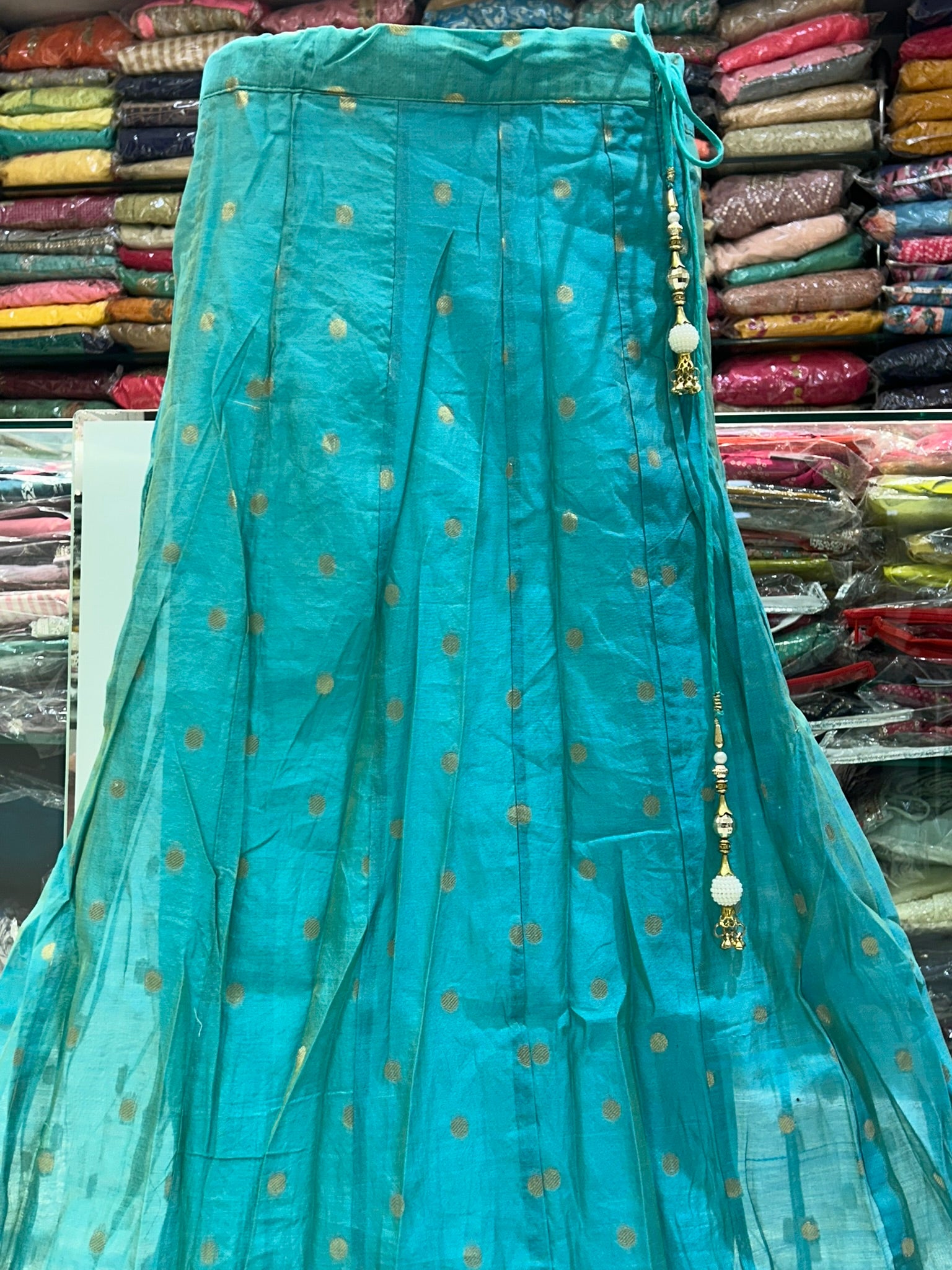 pure chanderi silk long partywer skirt