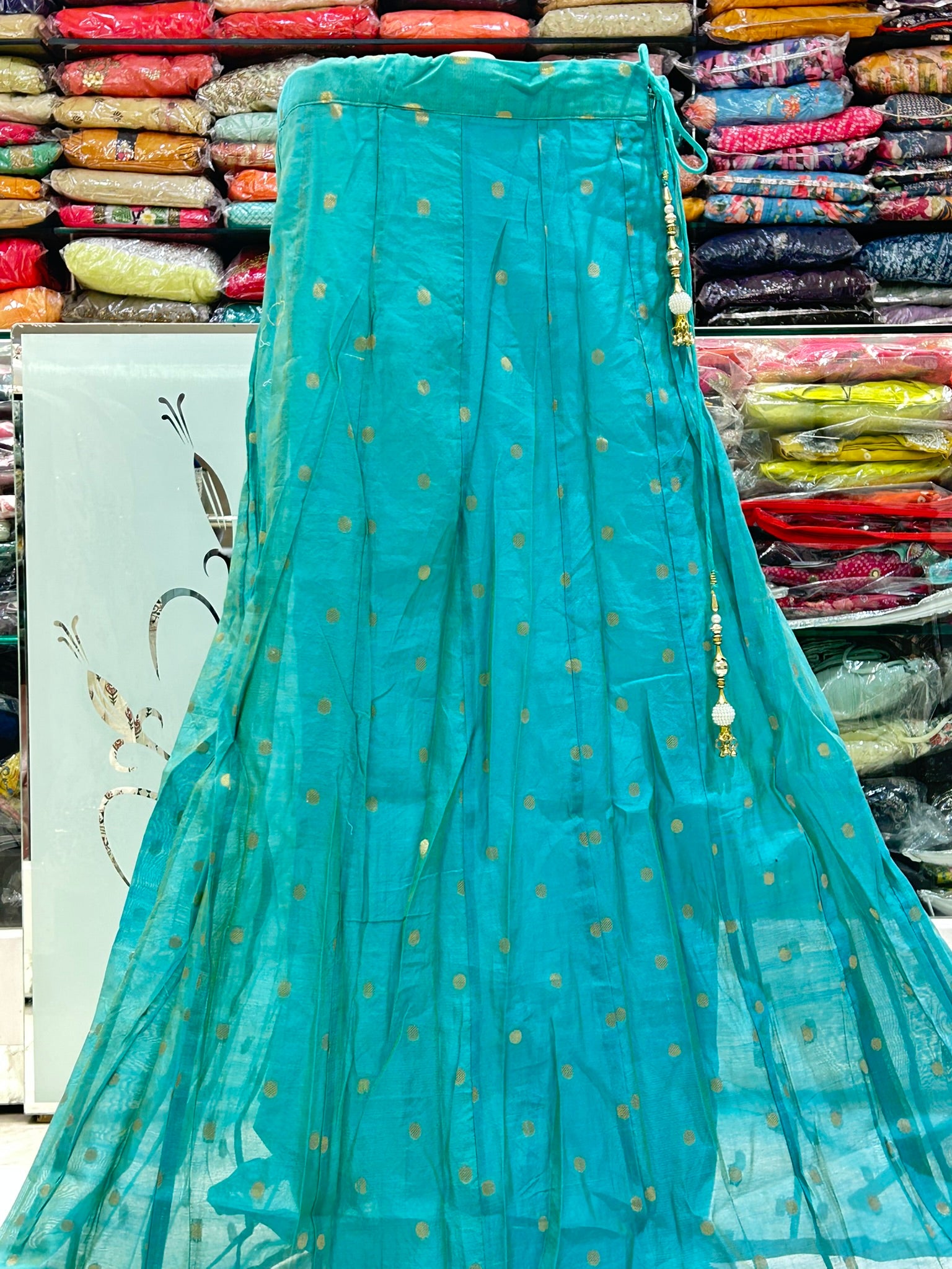 pure chanderi silk long partywer skirt