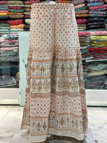 hand block printed pure cotton sharara with dupatta
