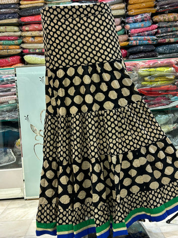 cotton printed skirt black color