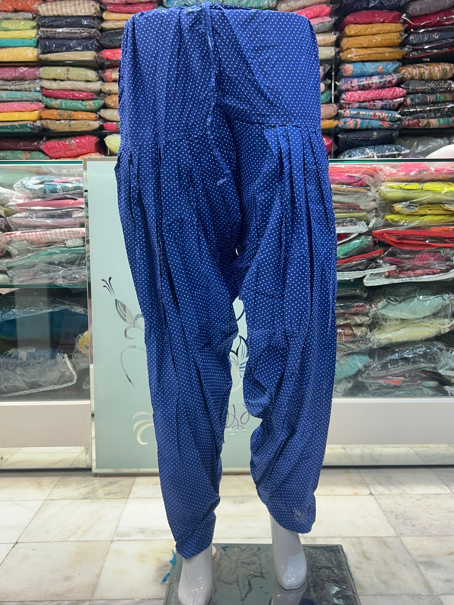 batik printed blue pure cotton salwar