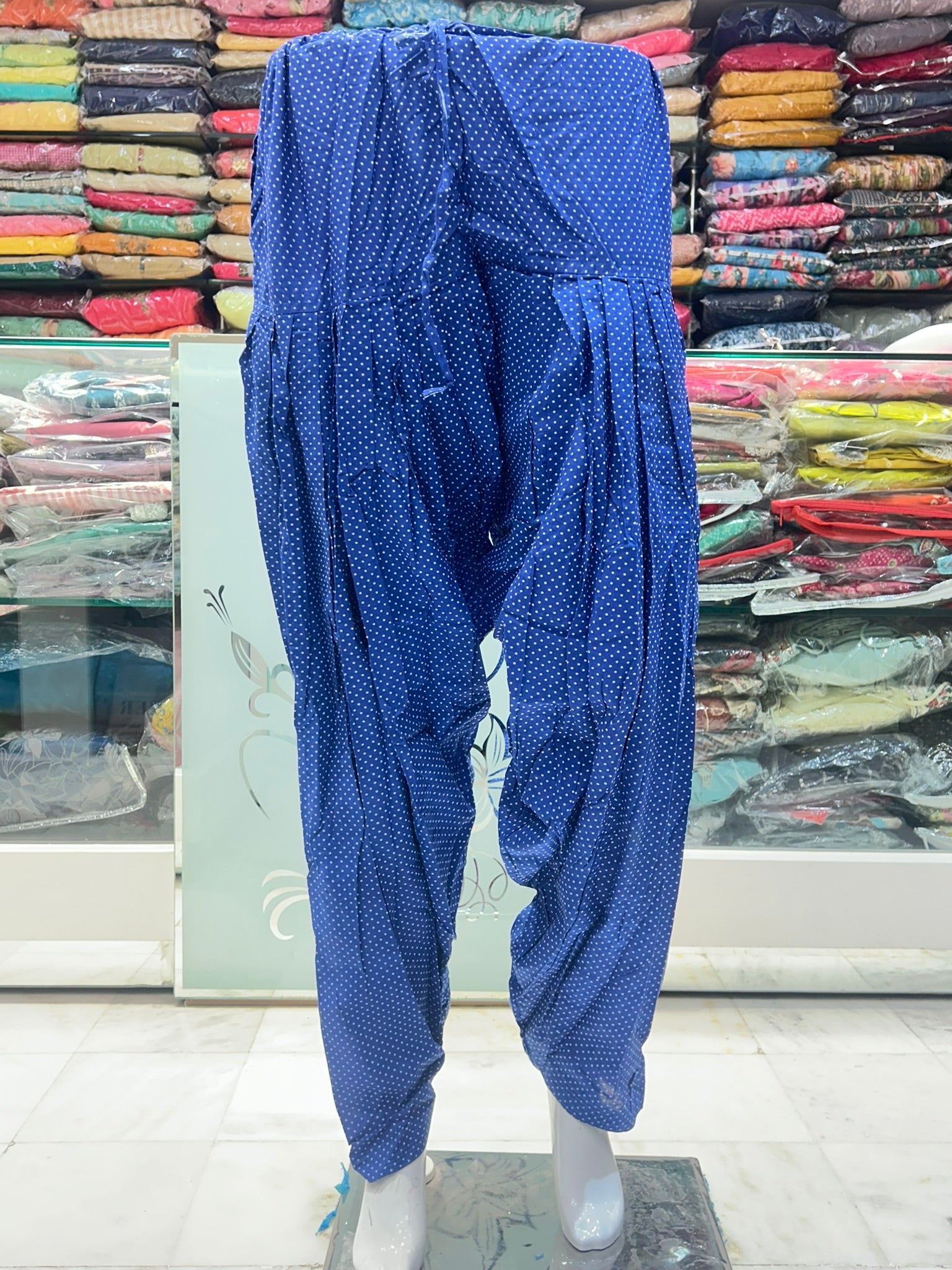 batik printed blue pure cotton salwar