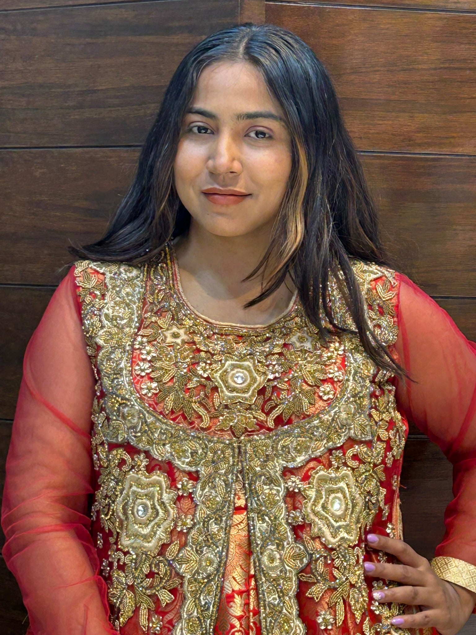 long indo western full sleeves heavy zardosi stone zari work wedding suit