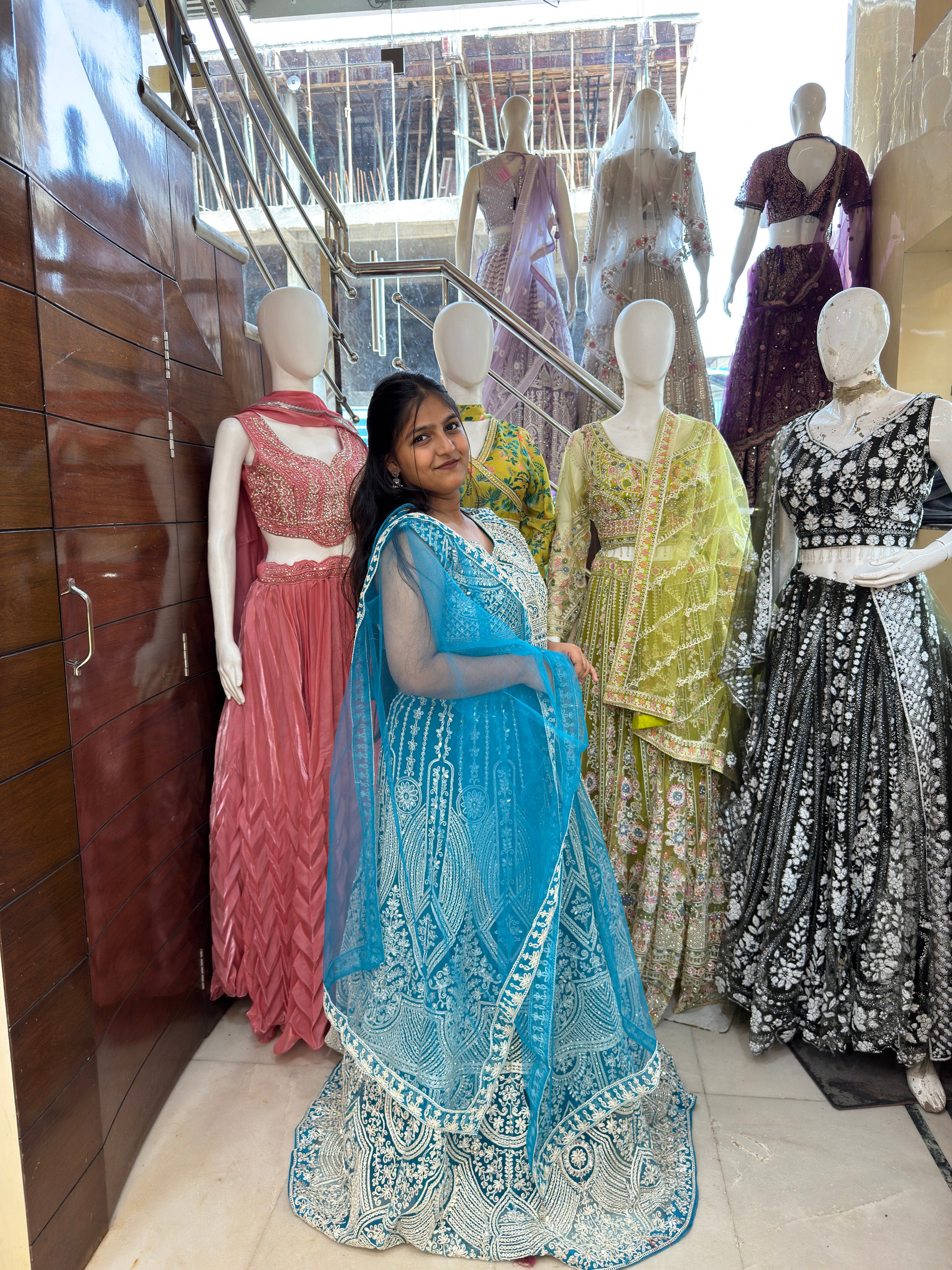 sequence kundal thread work designer engagement lehenga