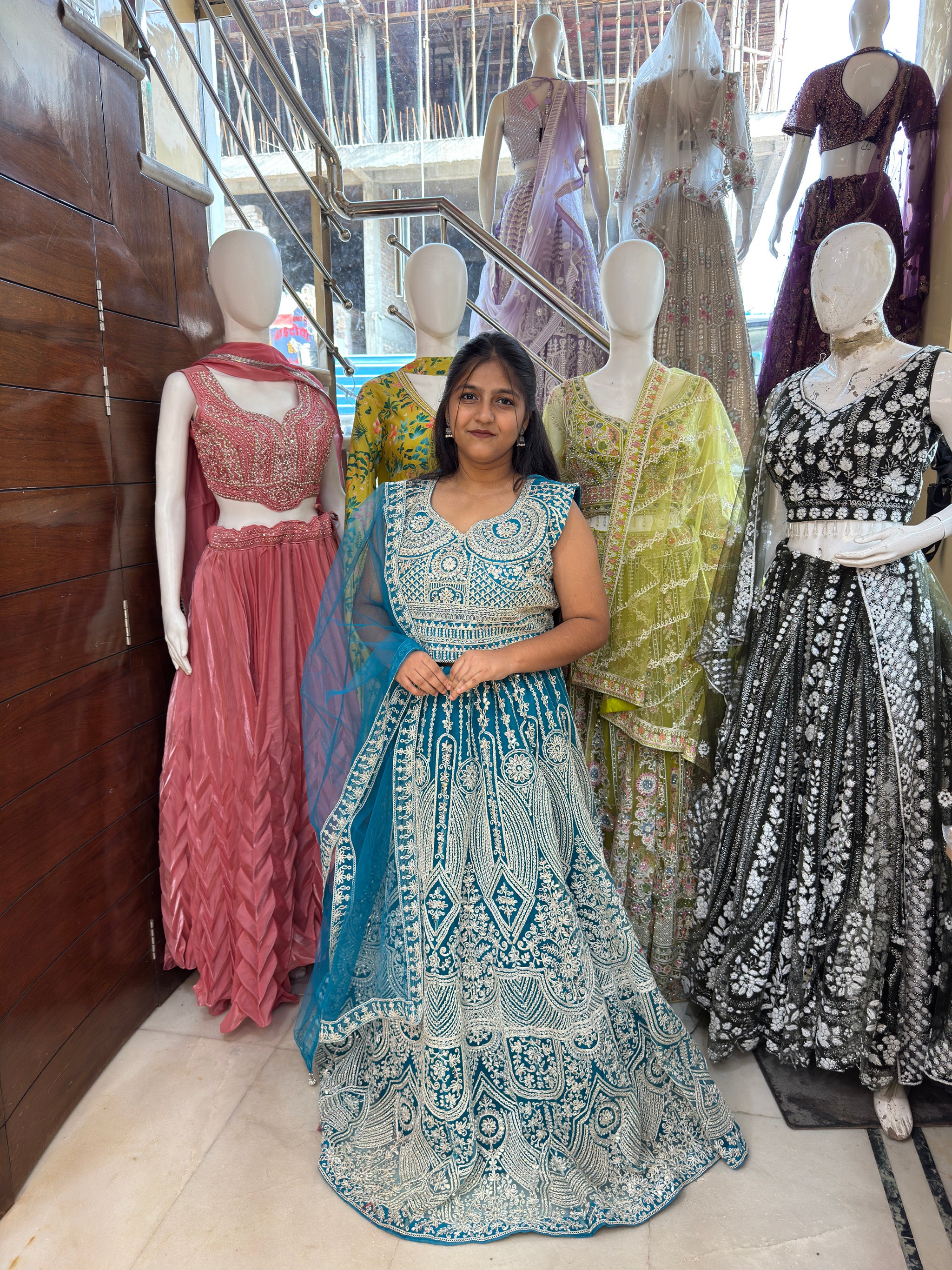 sequence kundal thread work designer engagement lehenga