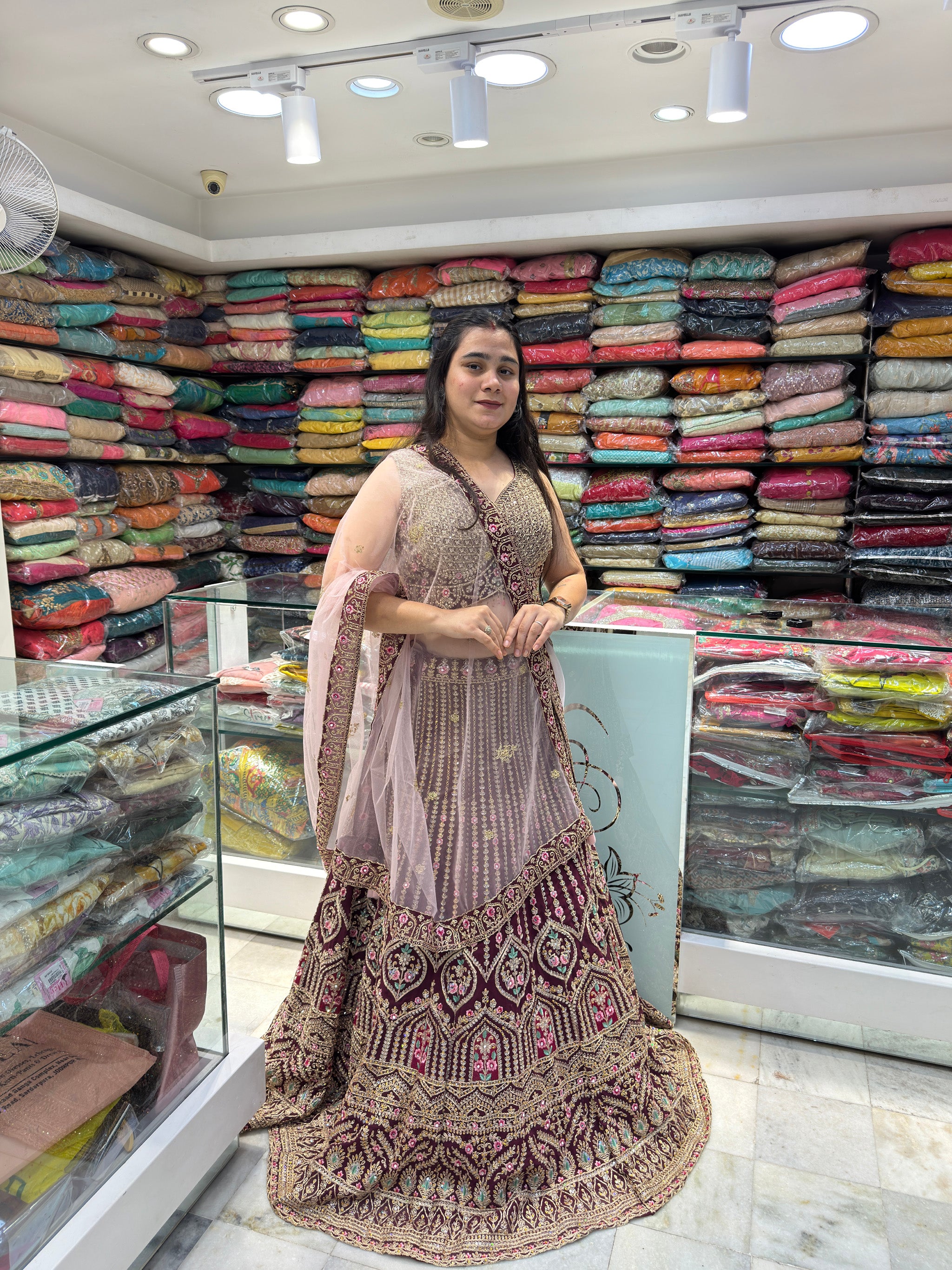 heavy zari zardosi stone work indian bridal lehenga