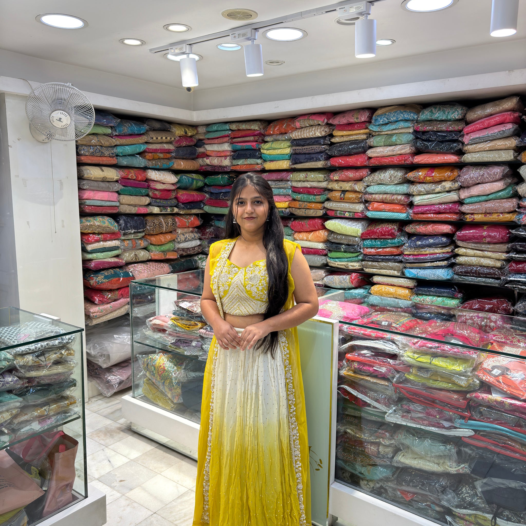 indo western shaded two tone mehandi haldi outfit