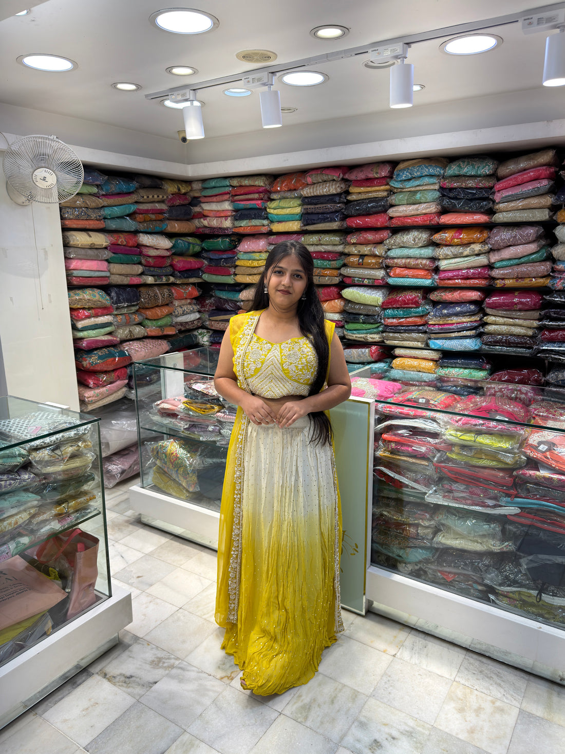 indo western shaded two tone mehandi haldi outfit