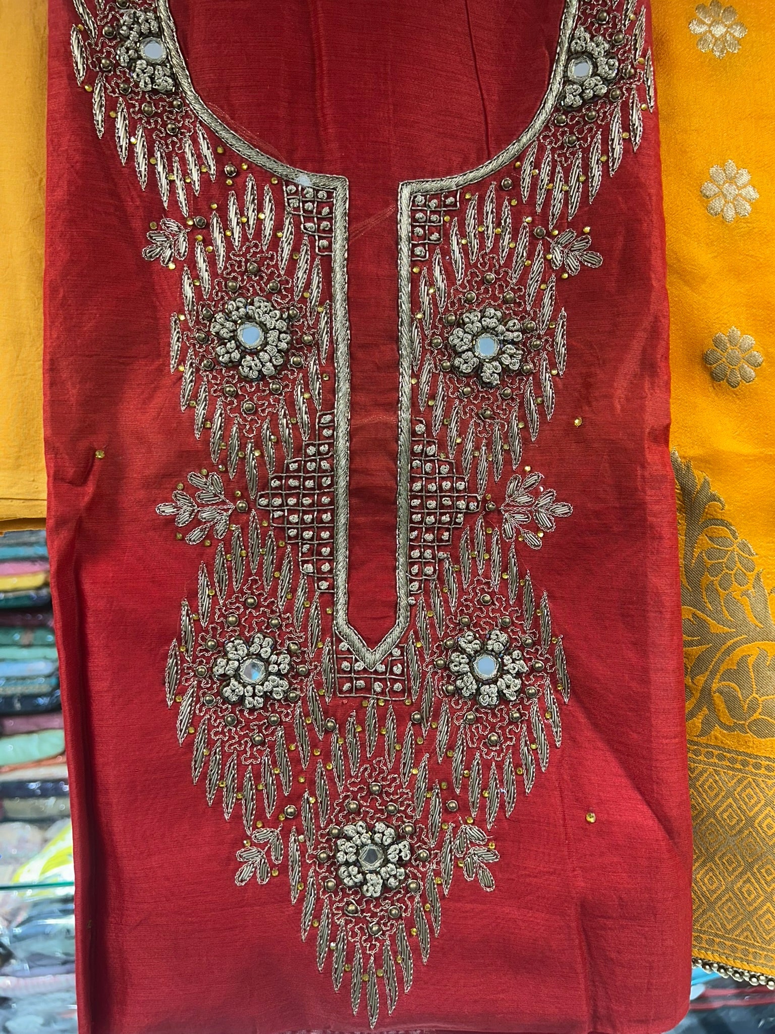 chanderi silk gott patti baranrasi dupatta dress material