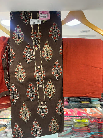 cotton block printed dress material