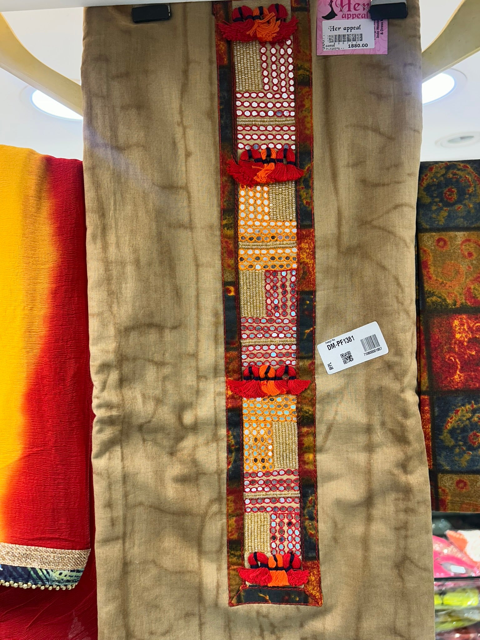 Designer Cotton traditional look rayon dress material