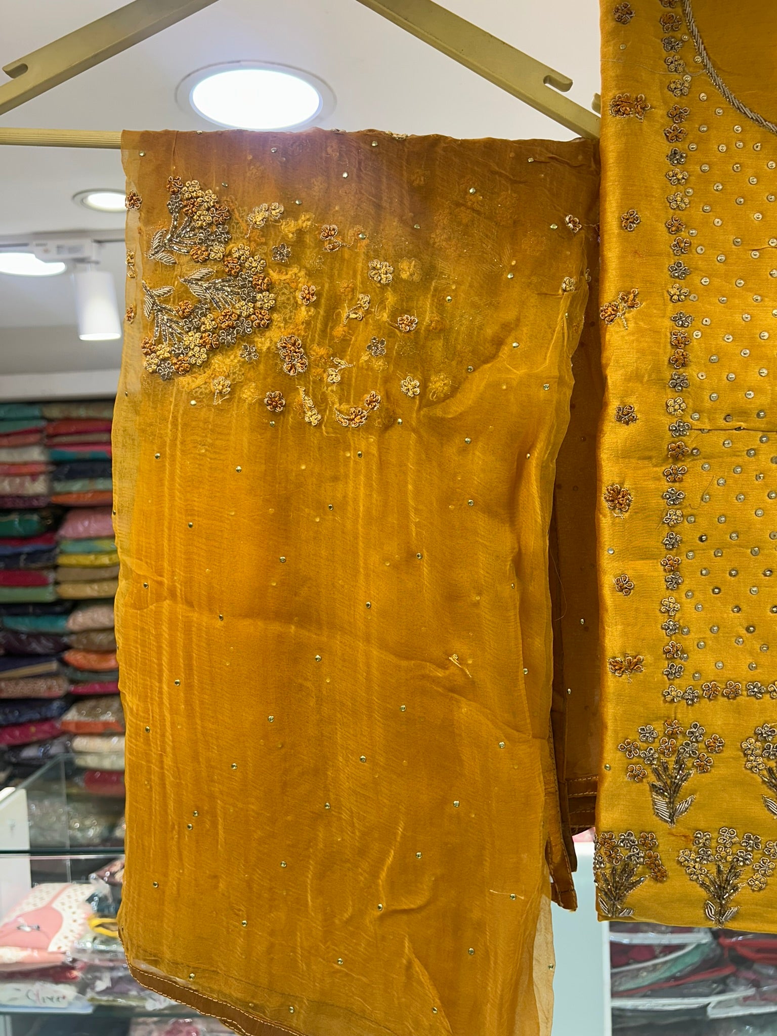 pure zardosi hand work pure silk and hand work chiffon dupatta