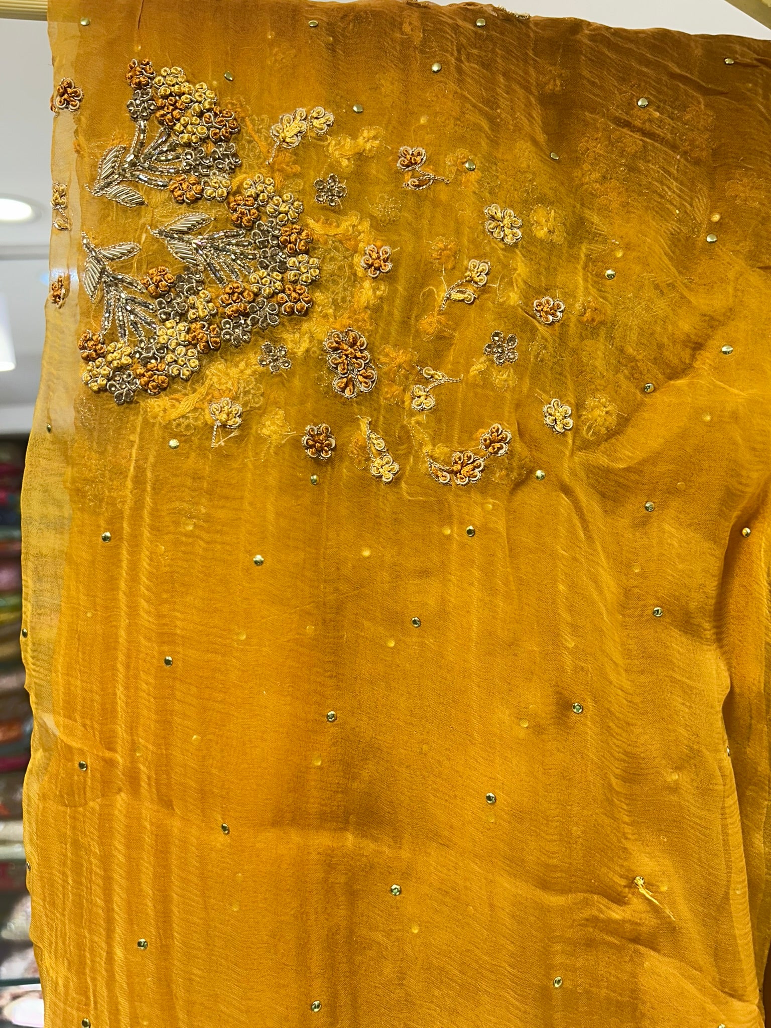 pure zardosi hand work pure silk and hand work chiffon dupatta