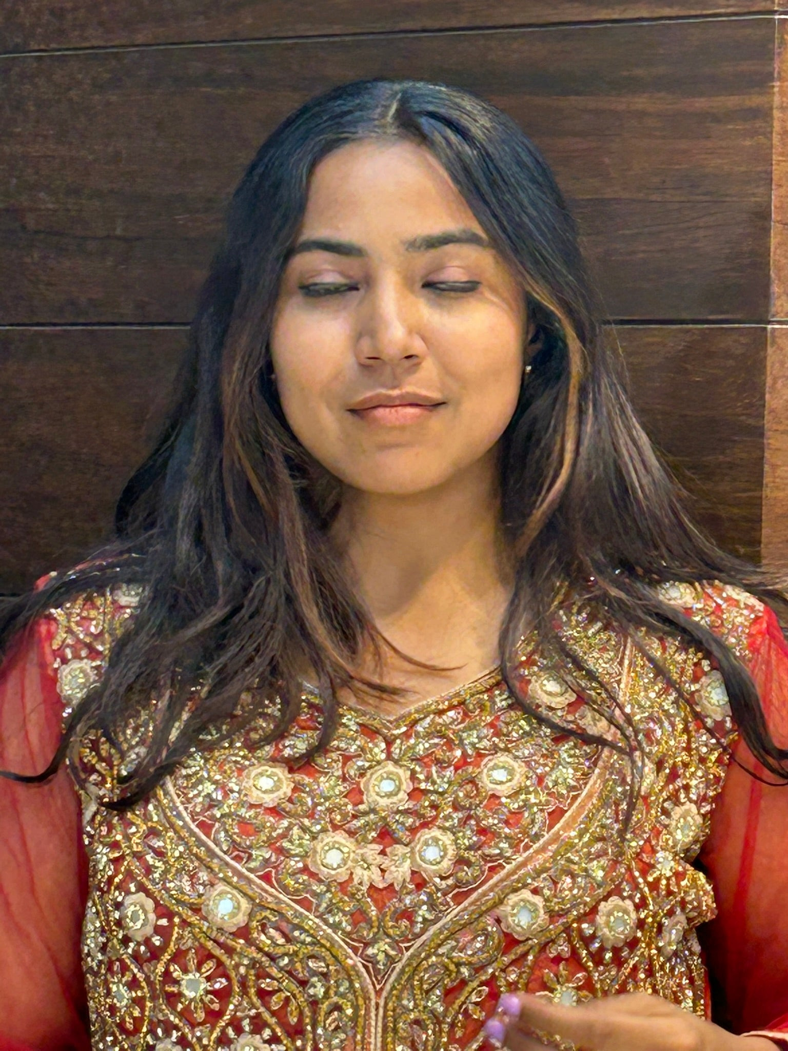 zari zardosi stone work bridal wedding long indowestern