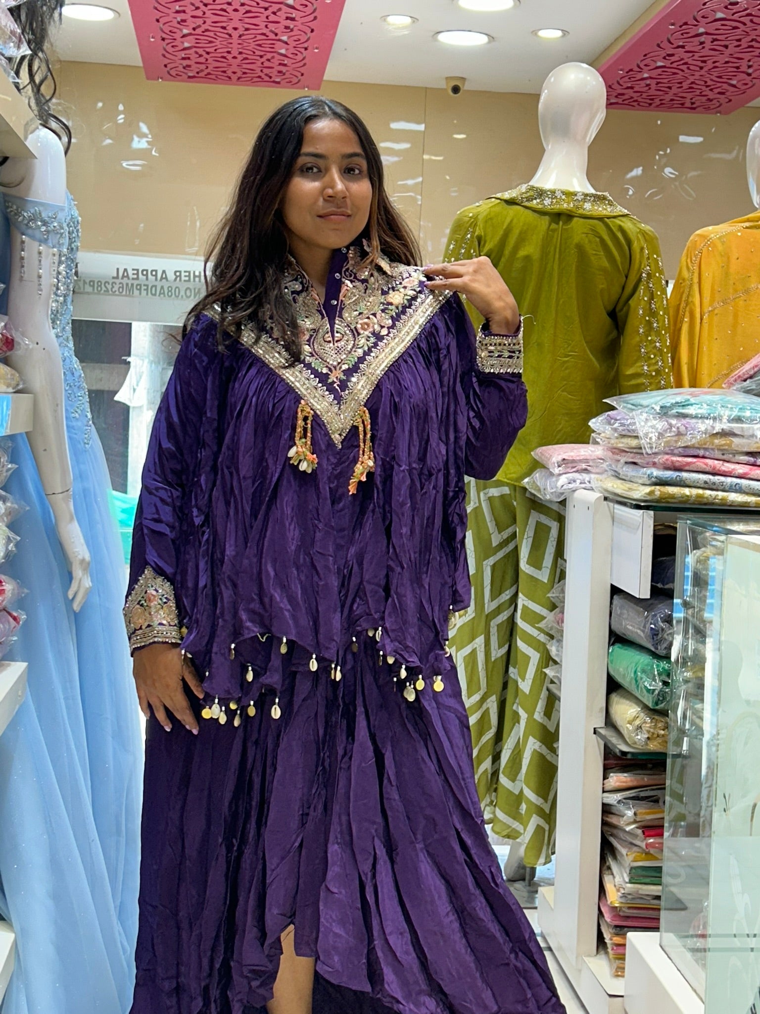 cowl skirt with kaftan stylish designer indo western