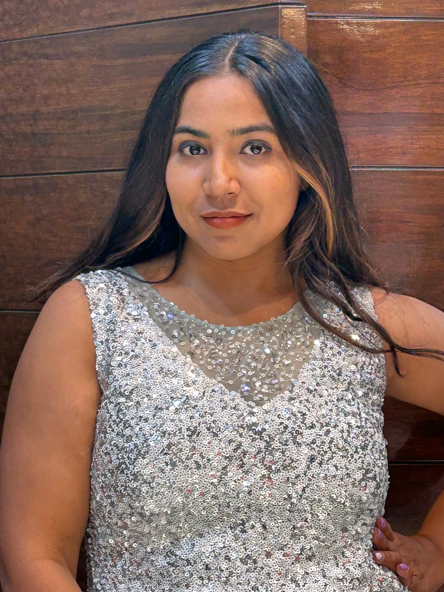 sequence choli sea green net partywear gown