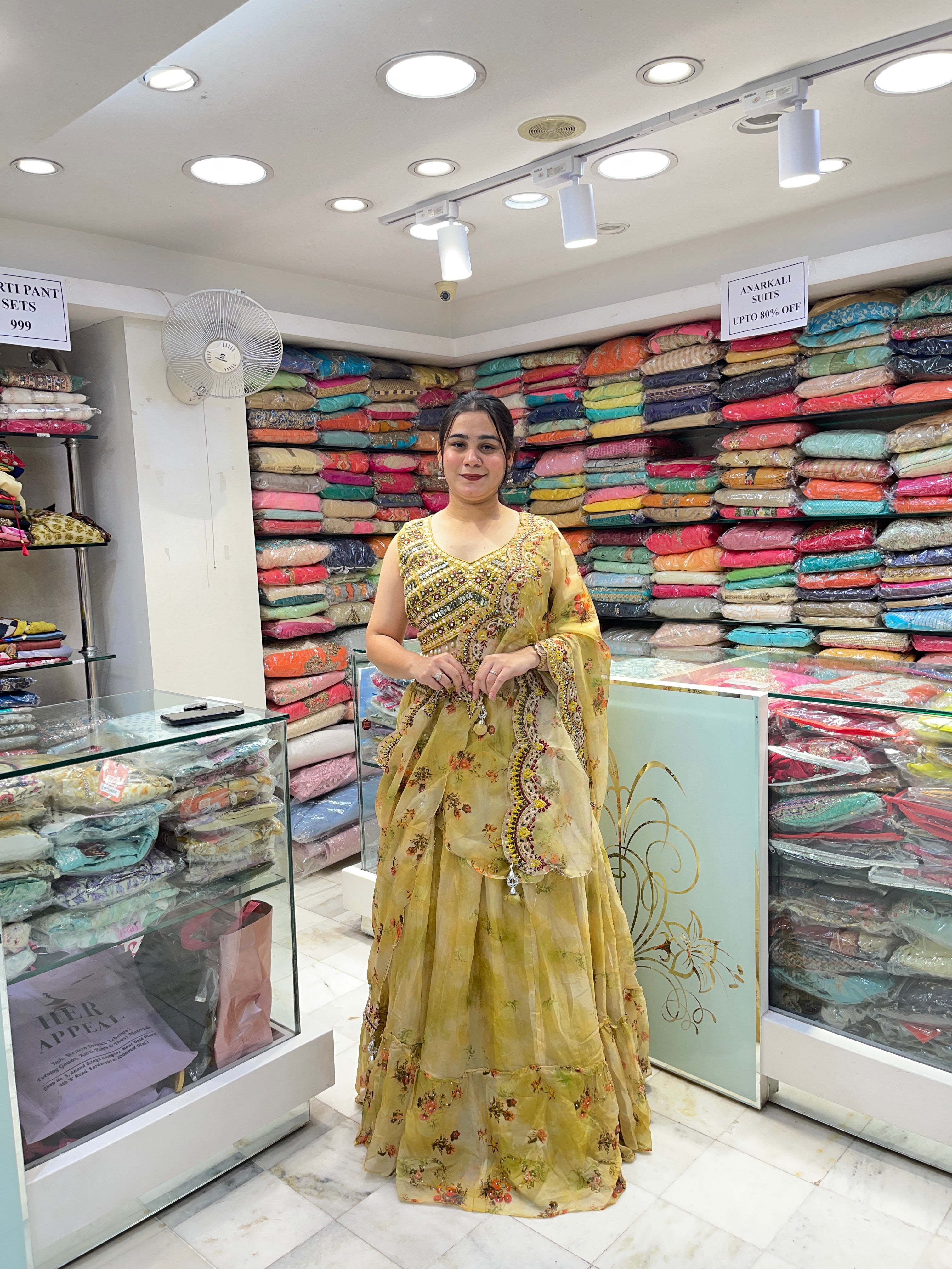 floral printed organza indo western designer collection