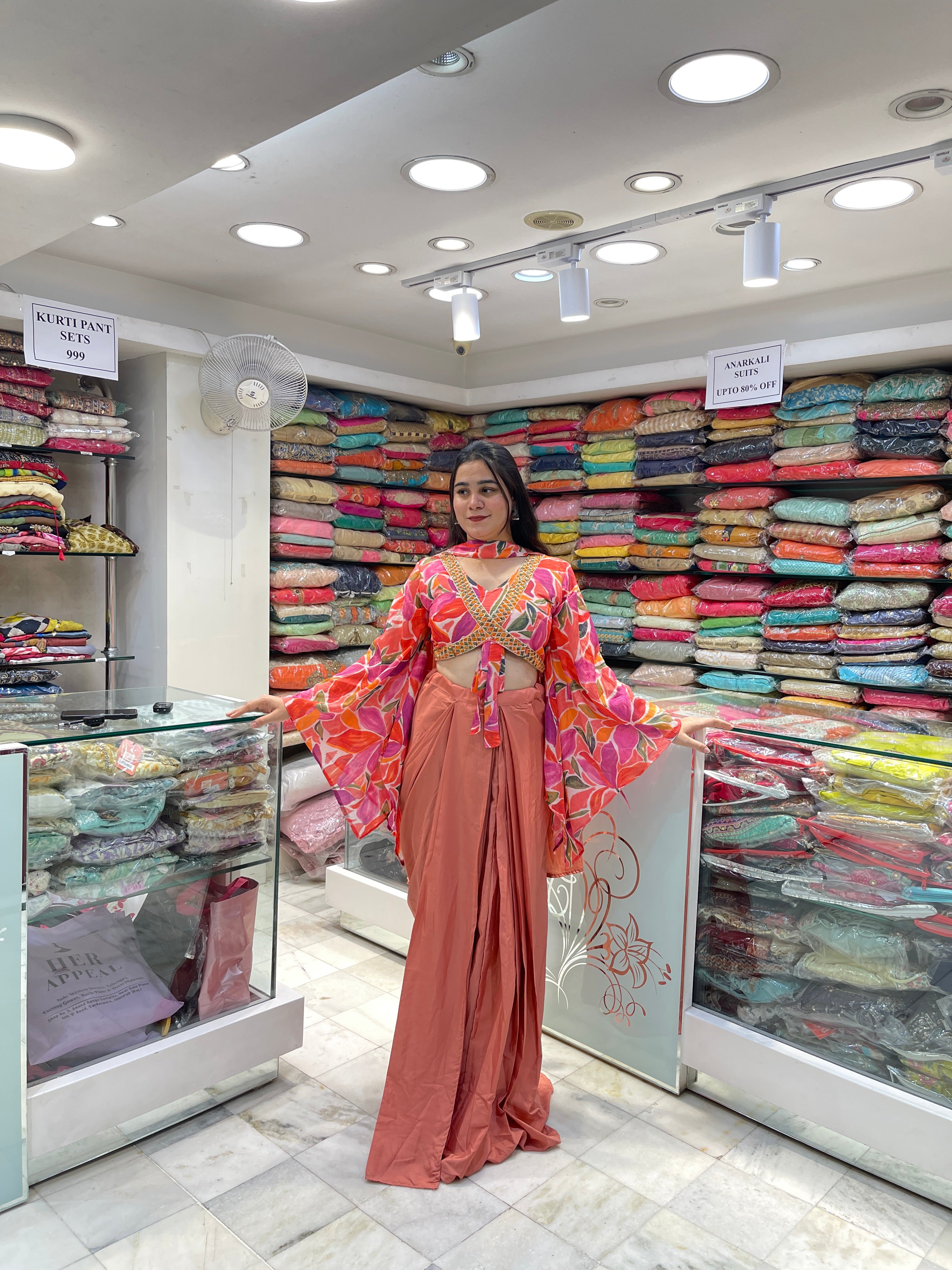 Butterfly Look designer indowester with cowl skirt