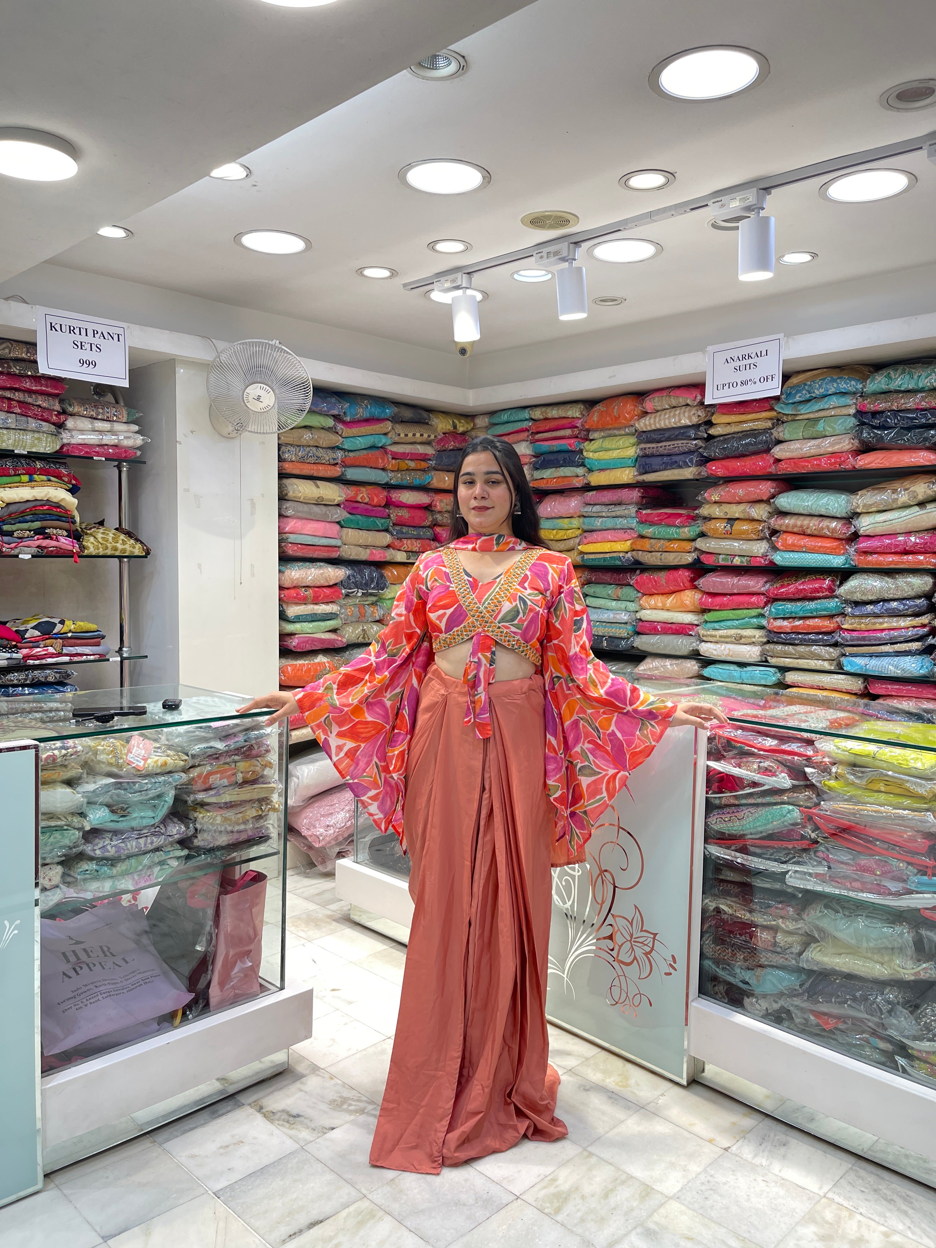 Butterfly Look designer indowester with cowl skirt