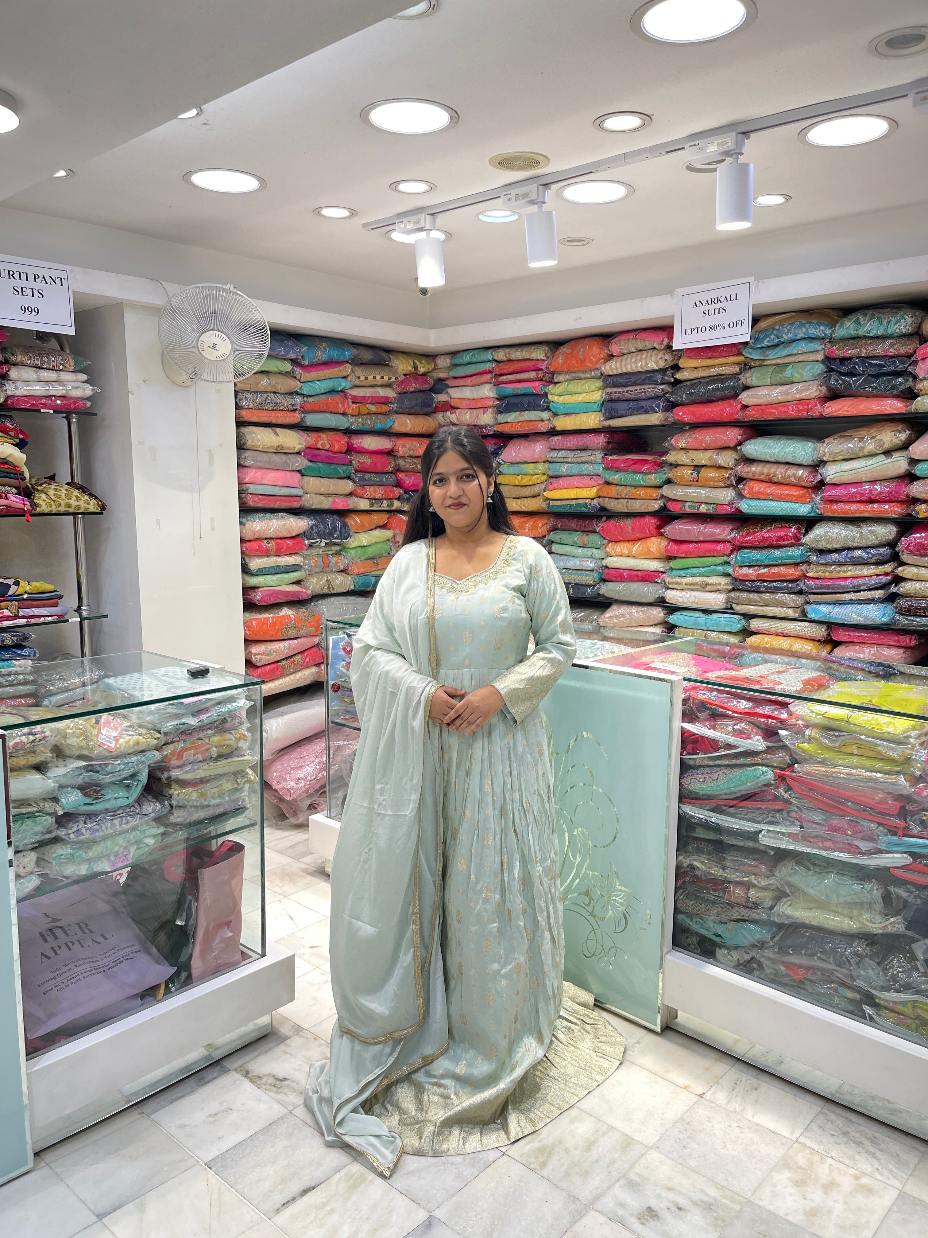 Banarasi partywear long gown