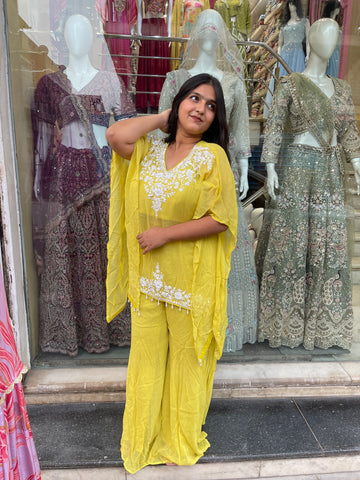 Kaftaan moti stone work designer indowestern with plazzo