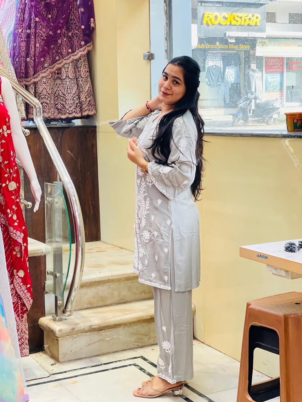 Embroidered Partywear Co-ord Set with Palazzo – Elegant & Trendy