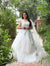 White Net Puffed Ball Gown – Elegant Partywear Dress