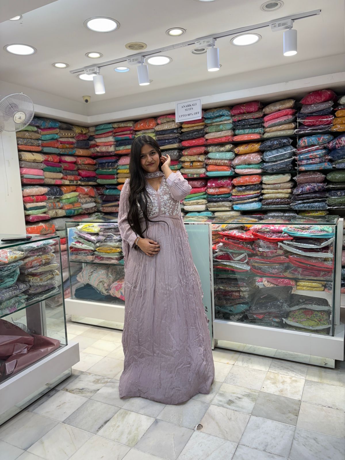 Pure Chinon Pearl Moti Work Party Wear Gown