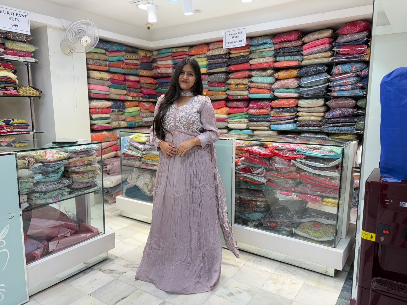 Pure Chinon Pearl Moti Work Party Wear Gown