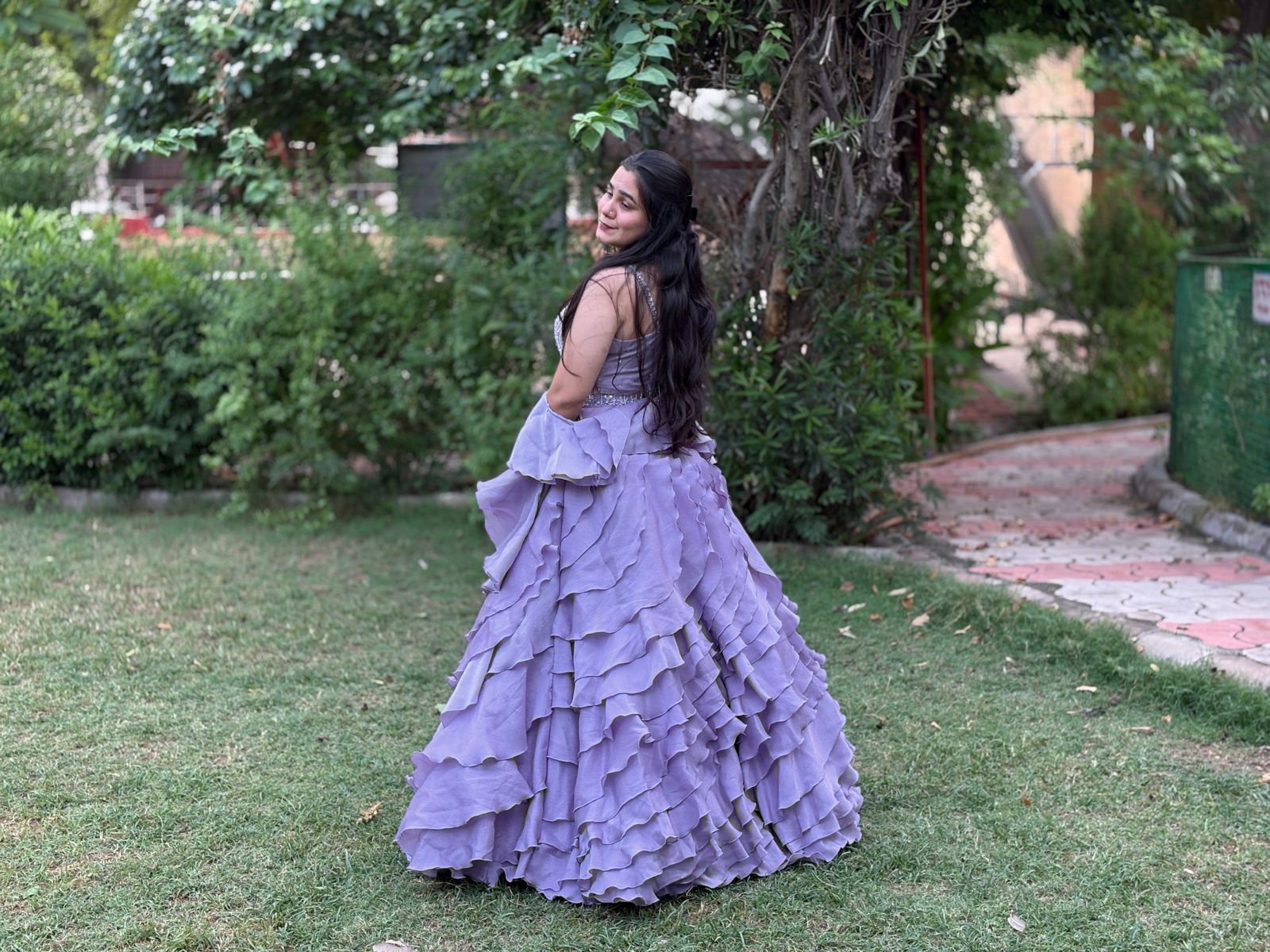 Chinon Party Wear Multilayered Ball Style Flared Lehenga