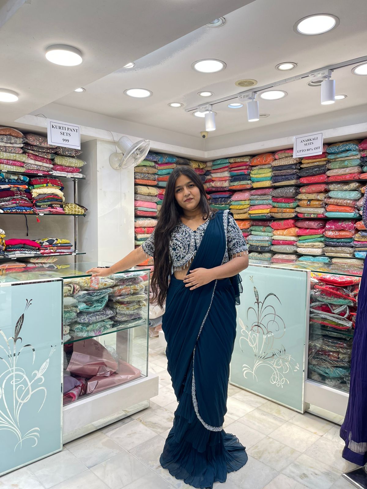 Ready-to-Wear Drape Style Saree in Georgette Fabric