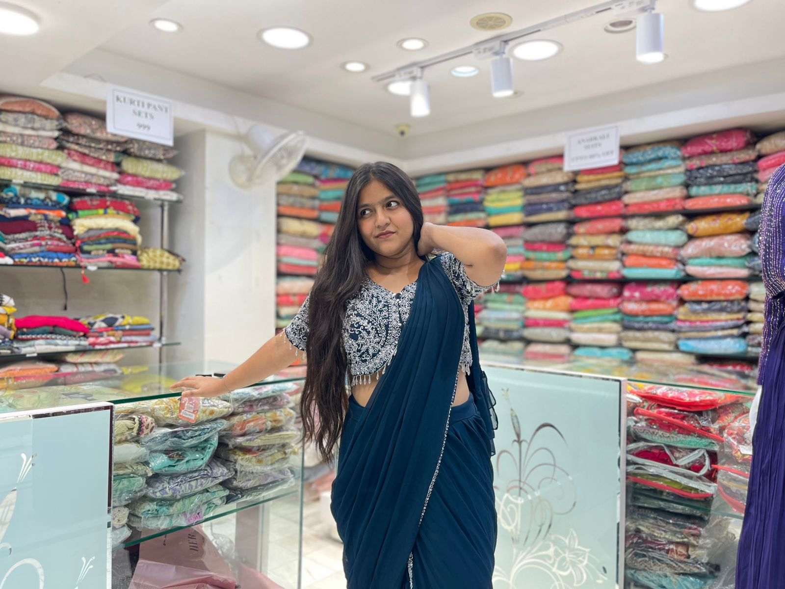 Ready-to-Wear Drape Style Saree in Georgette Fabric