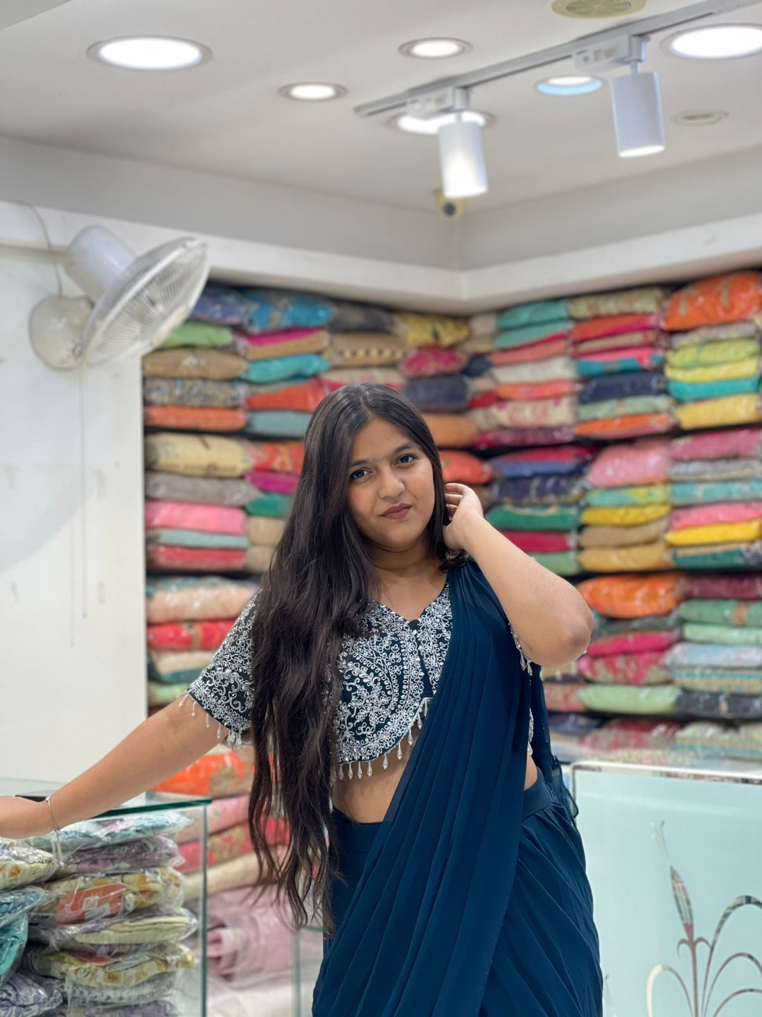 Ready-to-Wear Drape Style Saree in Georgette Fabric