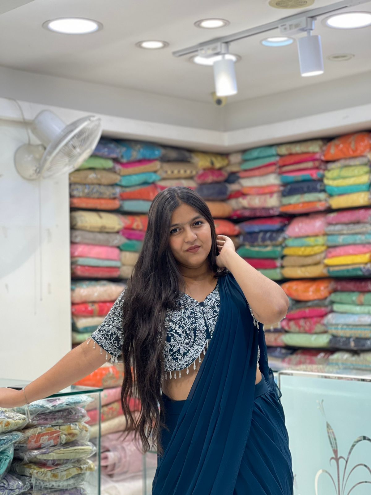 Ready-to-Wear Drape Style Saree in Georgette Fabric