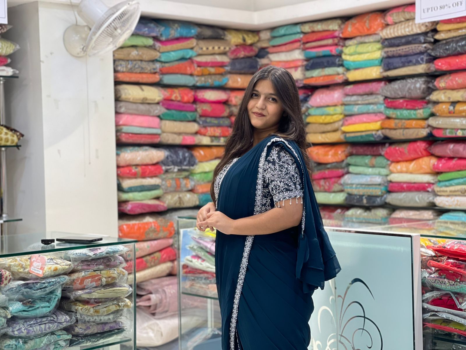 Ready-to-Wear Drape Style Saree in Georgette Fabric